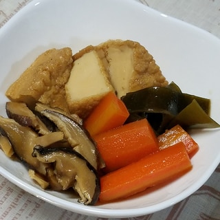 昆布としいたけの出汁！厚揚げの甘辛煮！